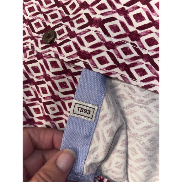 Tommy Bahama Men's 100% Silk Shirt Tropical Pink Size XL Hawaiian Geometric - Picture 7 of 8